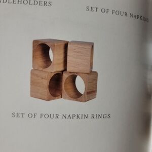 Wooden Napkin Rings Set of Four